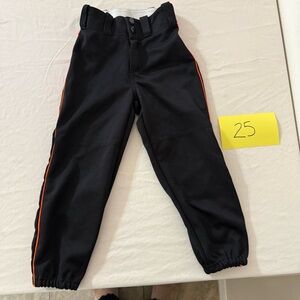 Kids' Black Costume Pants with Orange Trim